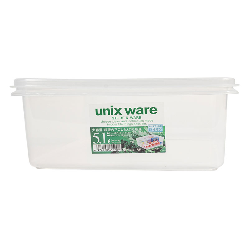 UNIX 保存容器 透明 5.1L O-70・Ag
