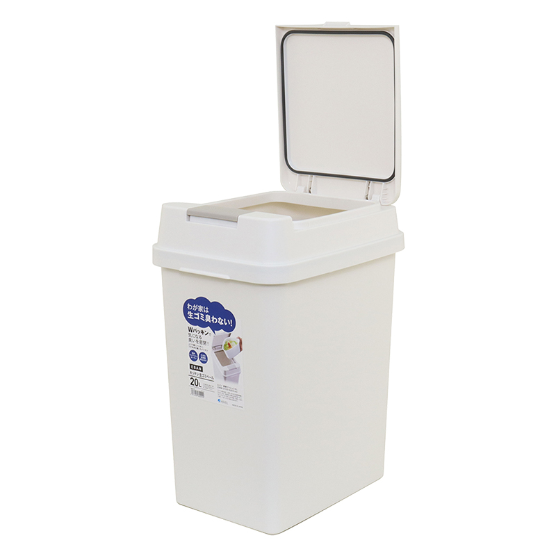 エバン 密閉プッシュ式ペール 20L ホワイト