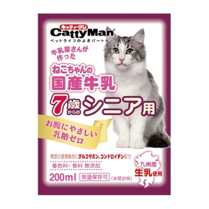 ねこちゃんの国産牛乳 キャティーマン 7歳からのシニア用 200ml