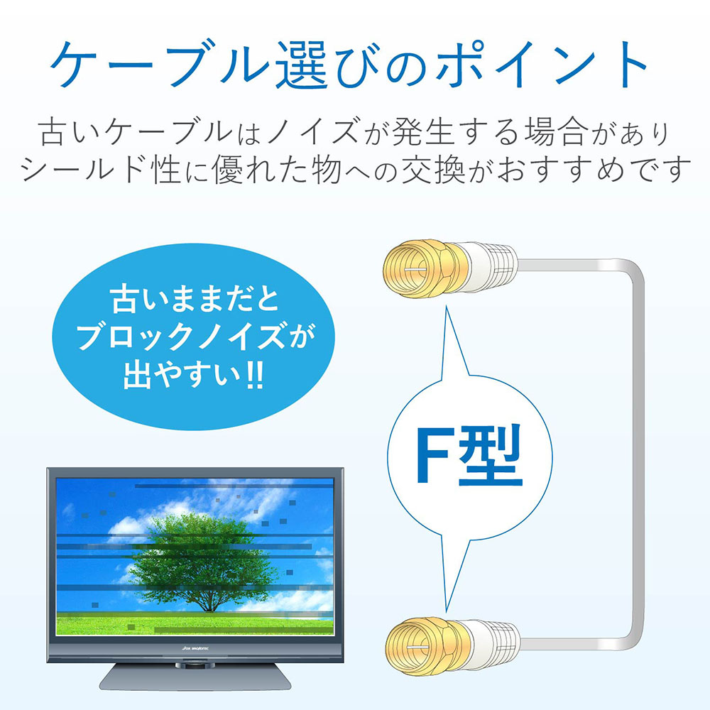 テレビ接続用同軸ケーブル 2JW3FFS(B) ホワイト