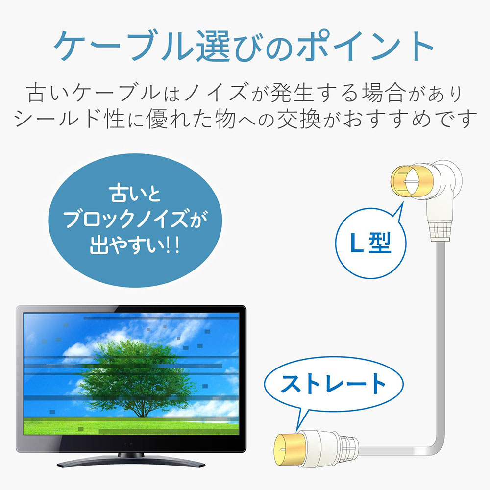 テレビ接続用同軸ケーブル 2JW5SLS(B) ホワイト