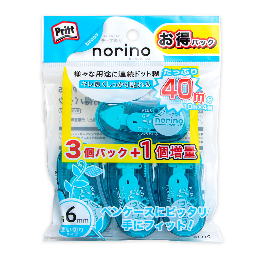 テープのりビーンズドットBL 3+1P