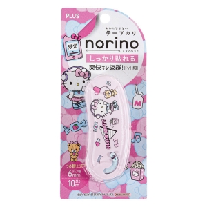 しわにならない テープのり ノリノポッド ハローキティ つめ替え式 幅6mm×10m