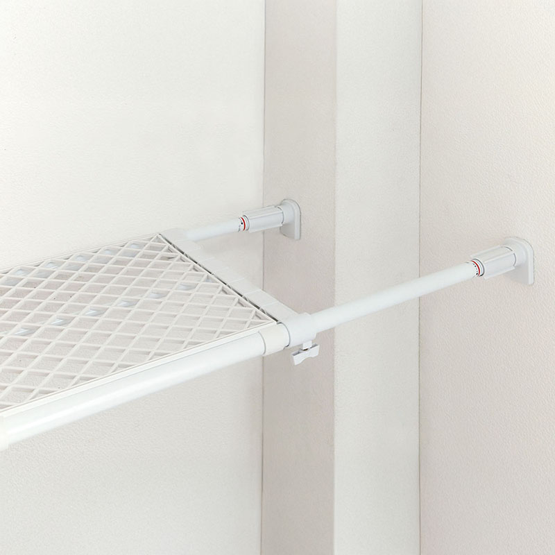 パワフルメッシュ棚 ワイド 幅73-112cm×奥行32cm×高さ5.5cm ホワイト