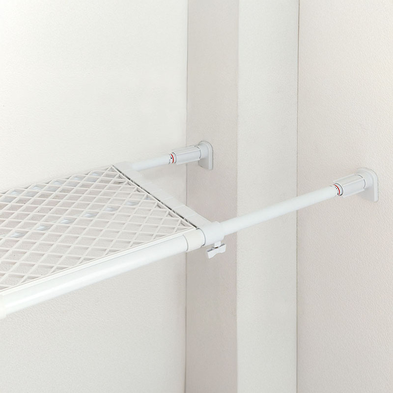 パワフルメッシュ棚 ワイド 幅73-112cm×奥行32cm×高さ5.5cm ホワイト