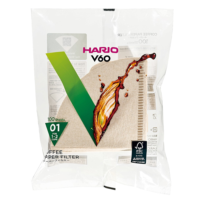 V60 ペーパーフィルター01M 1～2杯用 VCF-01-100M ブラウン