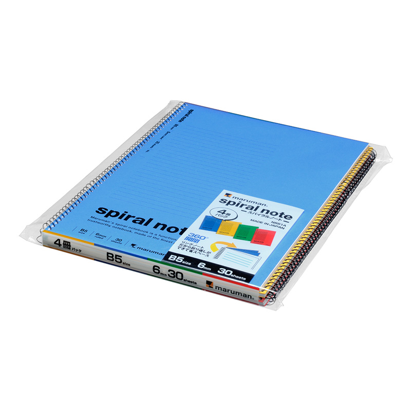 B5 スパイラルノート 6mm横罫4冊P