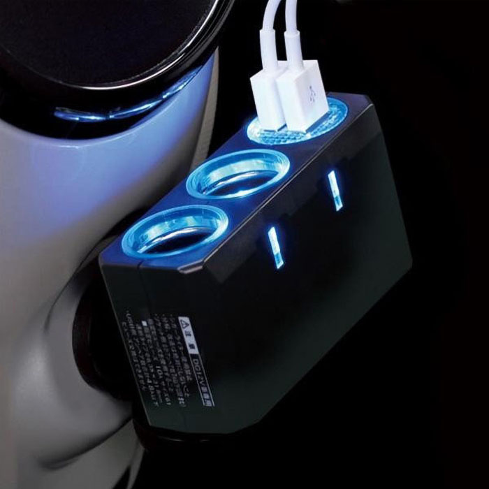 リングライトソケット ディレクション ツイン+2口USB 4.8A