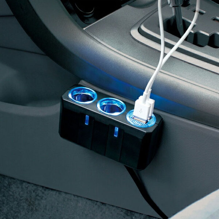 リングライトソケット ツイン+2口USB 4.8A