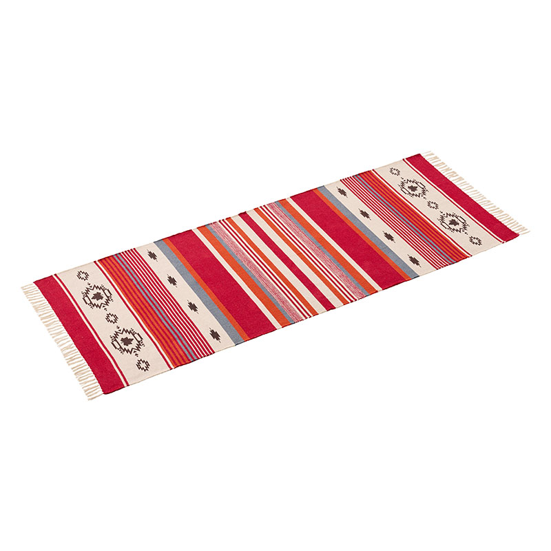 【お取り寄せ商品】LOGOS コットンラグ RED（240×90cm） レッド