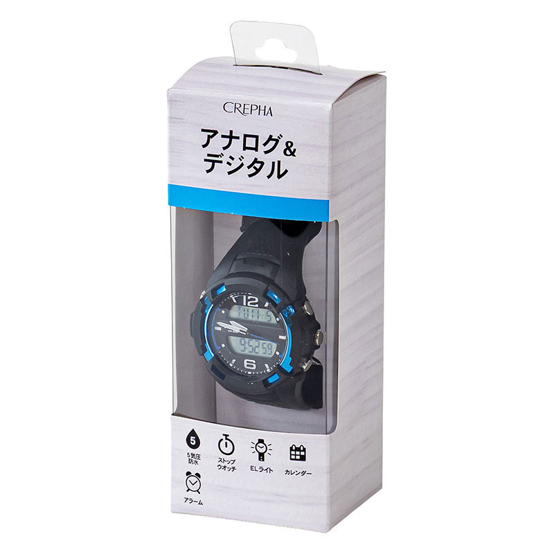 ティースポーツ アナログ&デジタル腕時計 TS-AD251-BL