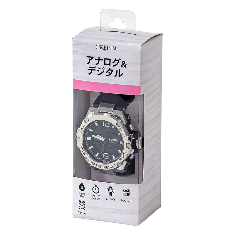 ティースポーツ アナログ&デジタル腕時計 メタル TS-AD307-SV