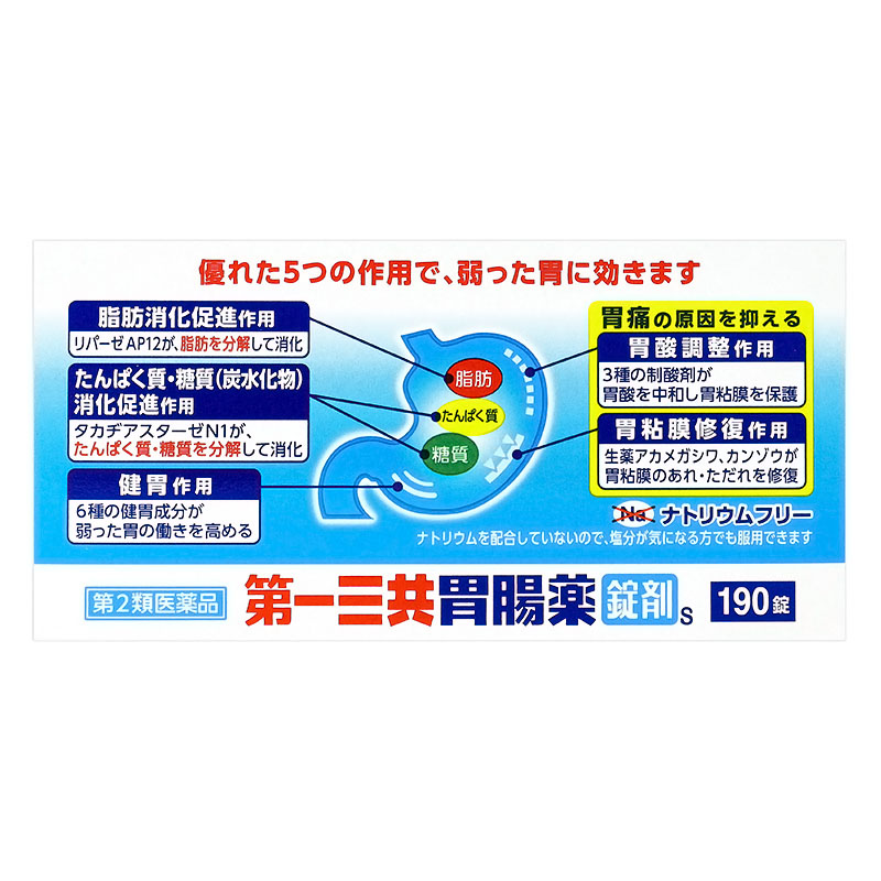 【第2類医薬品】第一三共胃腸薬錠剤s 190錠