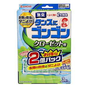 防虫剤 ゴンゴンクローゼット用 3個入り2パック