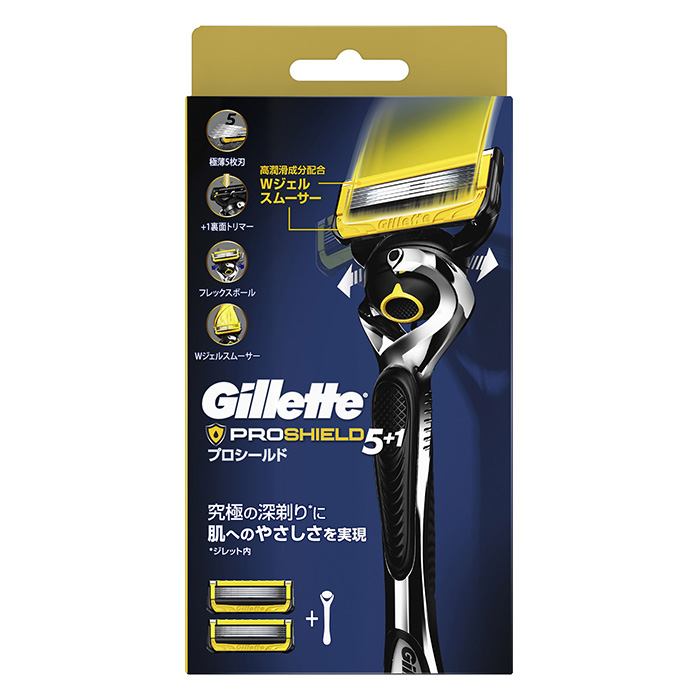 Gilletteジレット プロシールド マニュアルホルダー 替刃2個付