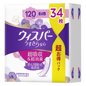 ウィスパー うすさら安心 吸水ケア 多いとき用 （34枚）