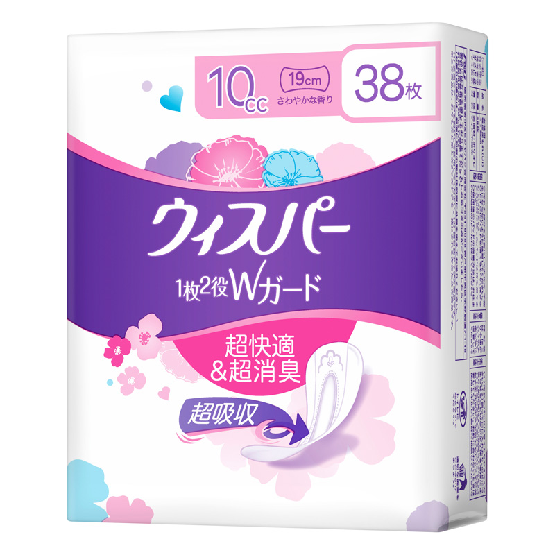 ウィスパー 1枚2役 Ｗガード 10㏄ 38枚入