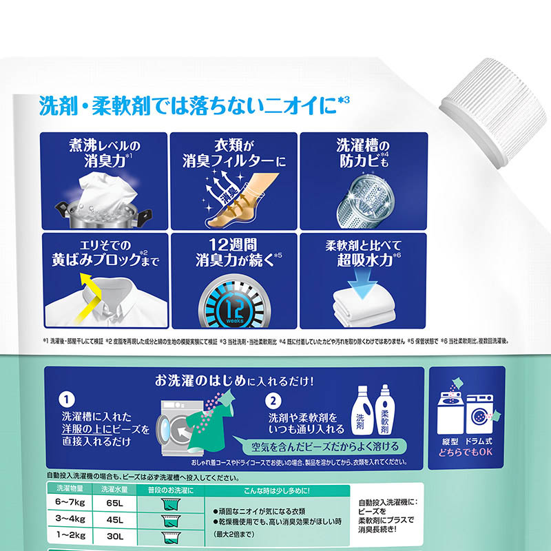レノア 煮沸消臭 抗菌ビーズ 部屋干し 花とおひさまの香り 詰め替え 1410ml