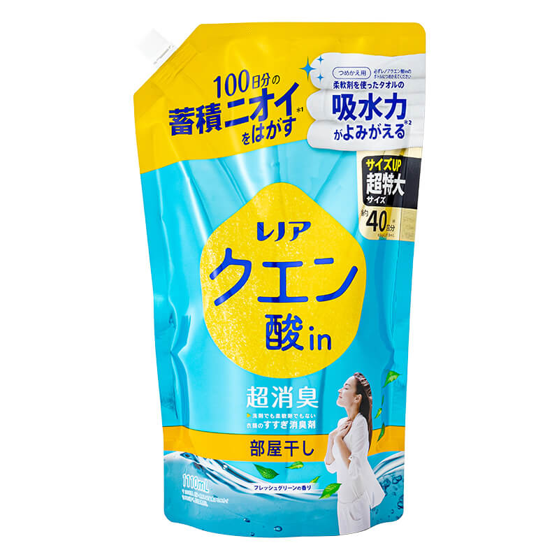 レノアクエン酸in超消臭 部屋干し 詰替 フレッシュグリーン 超特大 1110ml