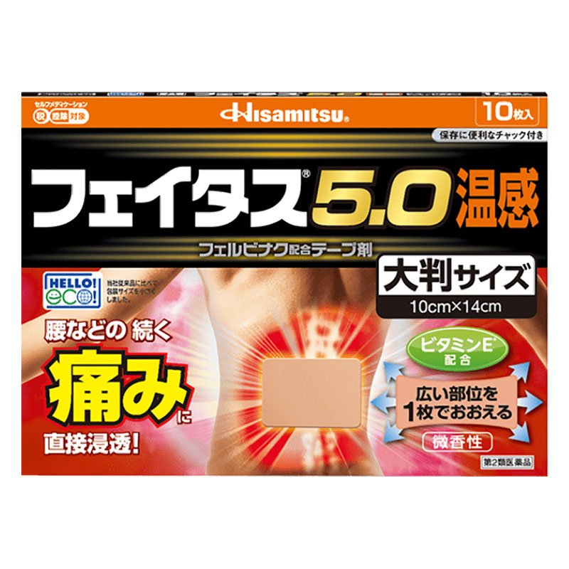【第2類医薬品】フェイタス 5.0 温感 (大判サイズ) 10枚