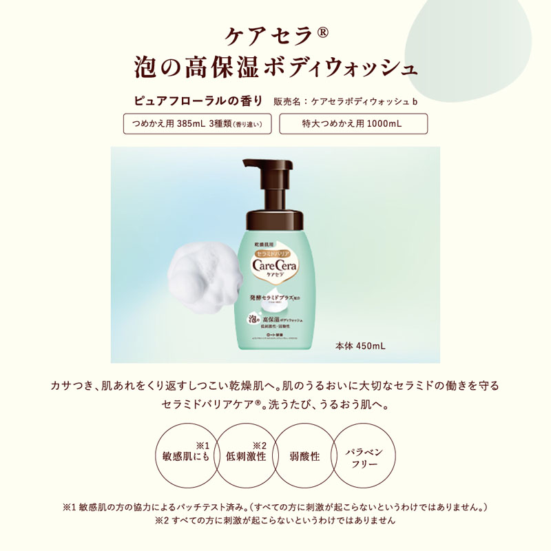 ケアセラ 泡の高保湿ダボディウォッシュ つめかえ用 385ml