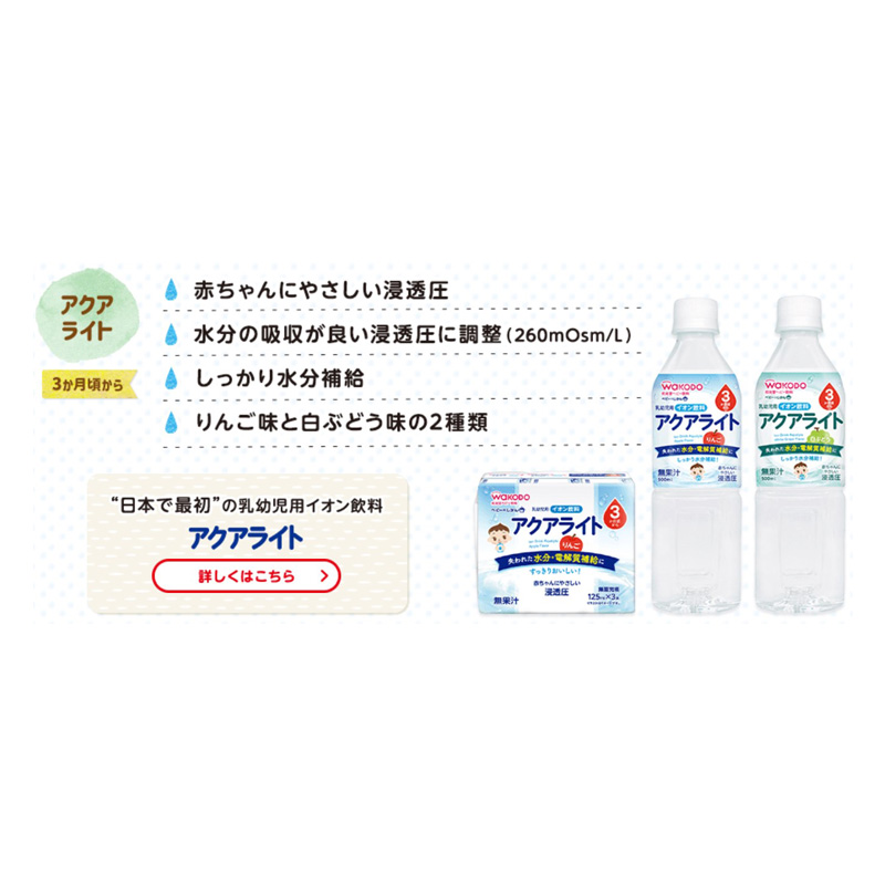 ベビーのじかん アクアライト りんご 125ml×3本パック
