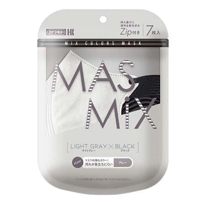 マスク MASMiX 7枚 ライトグレー×ブラック