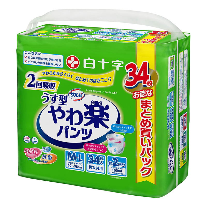 サルバやわ楽パンツM-L 34枚
