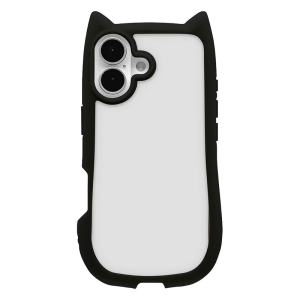 Phone17 ハイブリッドケース mimi 猫耳 耐衝撃吸収 MIL規格 背面クリア 8905IP5AHPBK