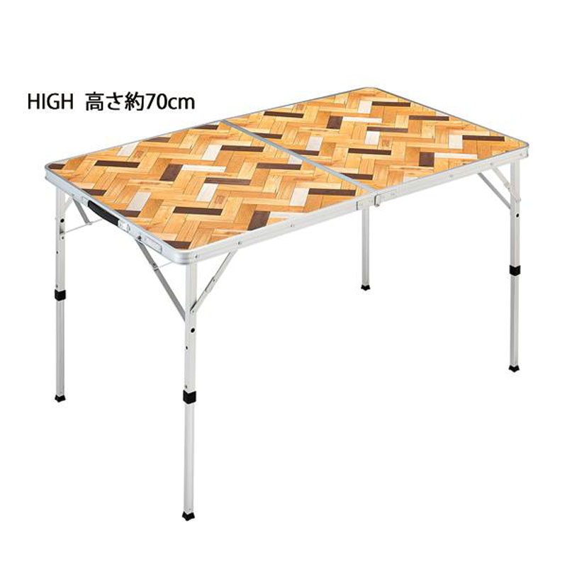 リビングテーブル 120cm ナチュラルパズル柄