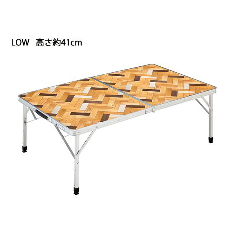 リビングテーブル 120cm ナチュラルパズル柄