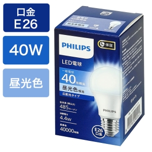 LED電球 40W E26 昼光色 E26 一般電球形 40W相当 昼光色 広配光タイプ LDA4D-G|E|K|1